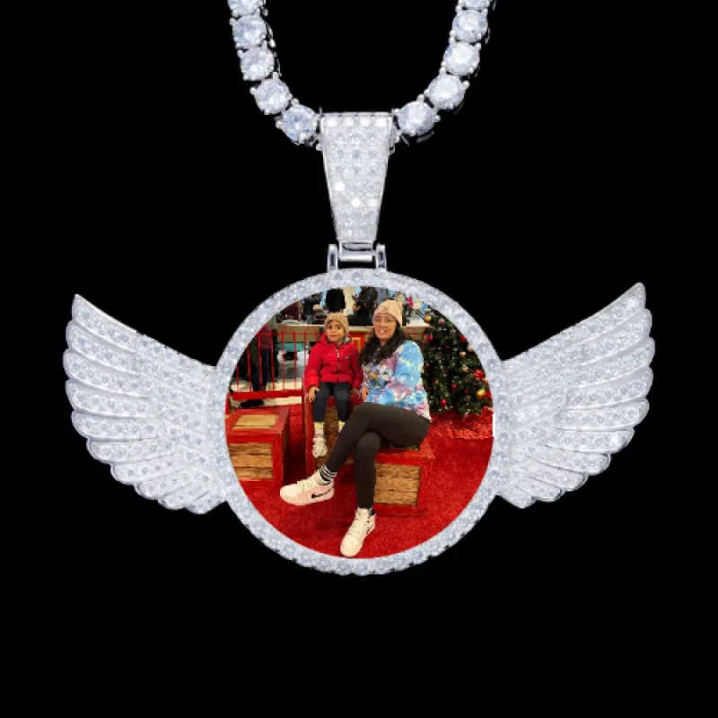 925S & VVS Moissanite 3D Wing Custom Picture Pendant sold by The GUU Shop