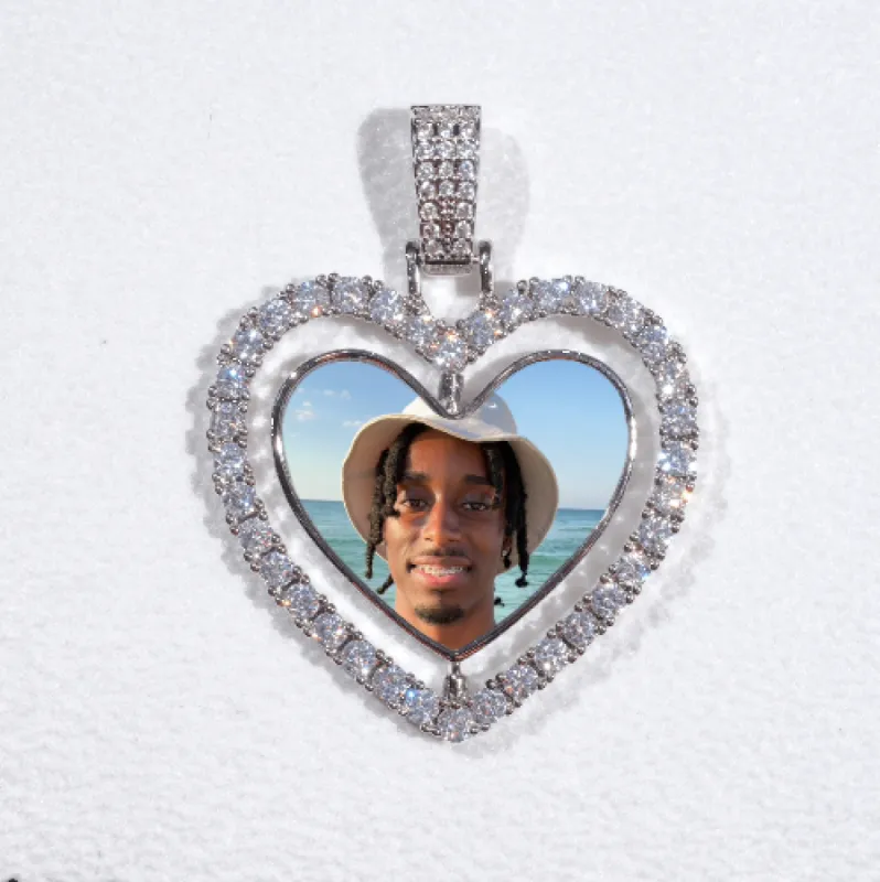 3D Spinning 2-Faced Heart Custom Picture Pendant sold by The GUU Shop