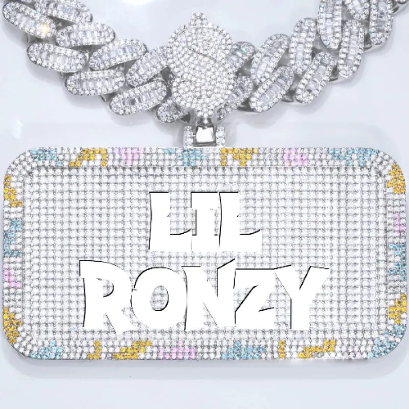 CUSTOM LETTER NECKLACE 3D COLORFUL SQUARE sold by The GUU Shop