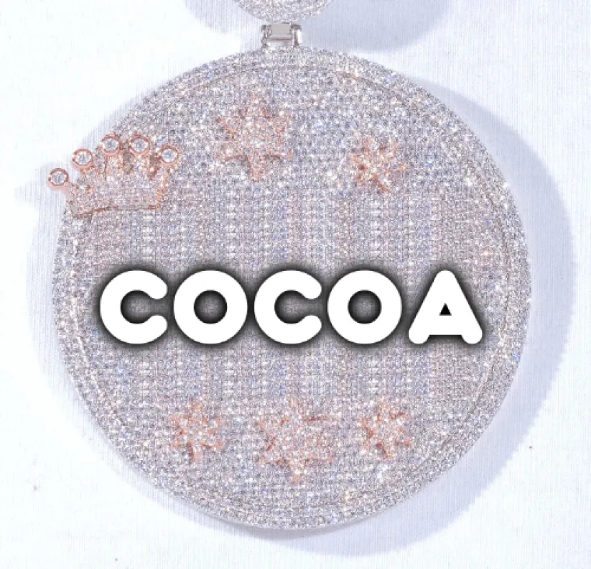 CUSTOM LETTER NECKLACE 3D BIG CROWN DISC sold by The GUU Shop