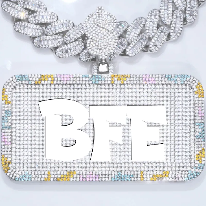 CUSTOM LETTER NECKLACE 3D COLORFUL SQUARE sold by The GUU Shop