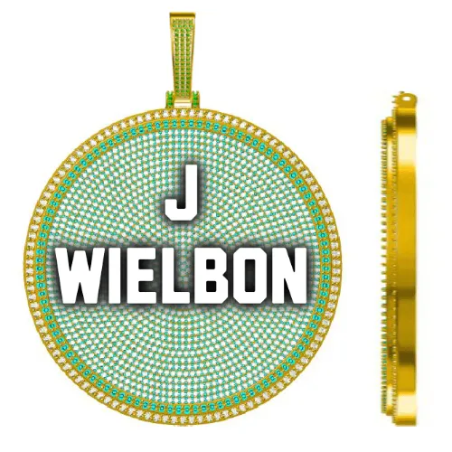 CUSTOM LETTER NECKLACE 3D BIG DISC sold by The GUU Shop