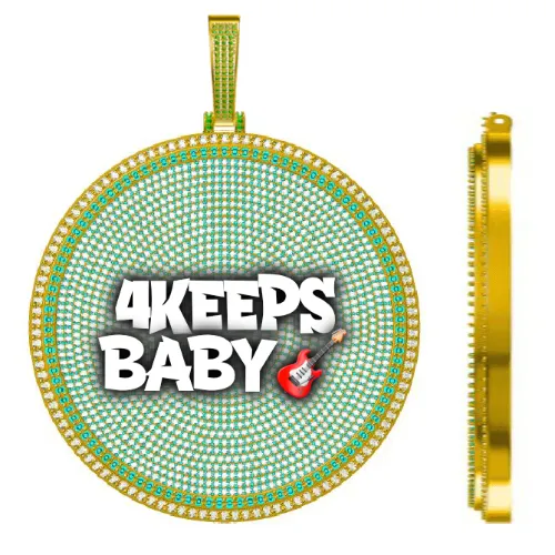 CUSTOM LETTER NECKLACE 3D BIG DISC sold by The GUU Shop