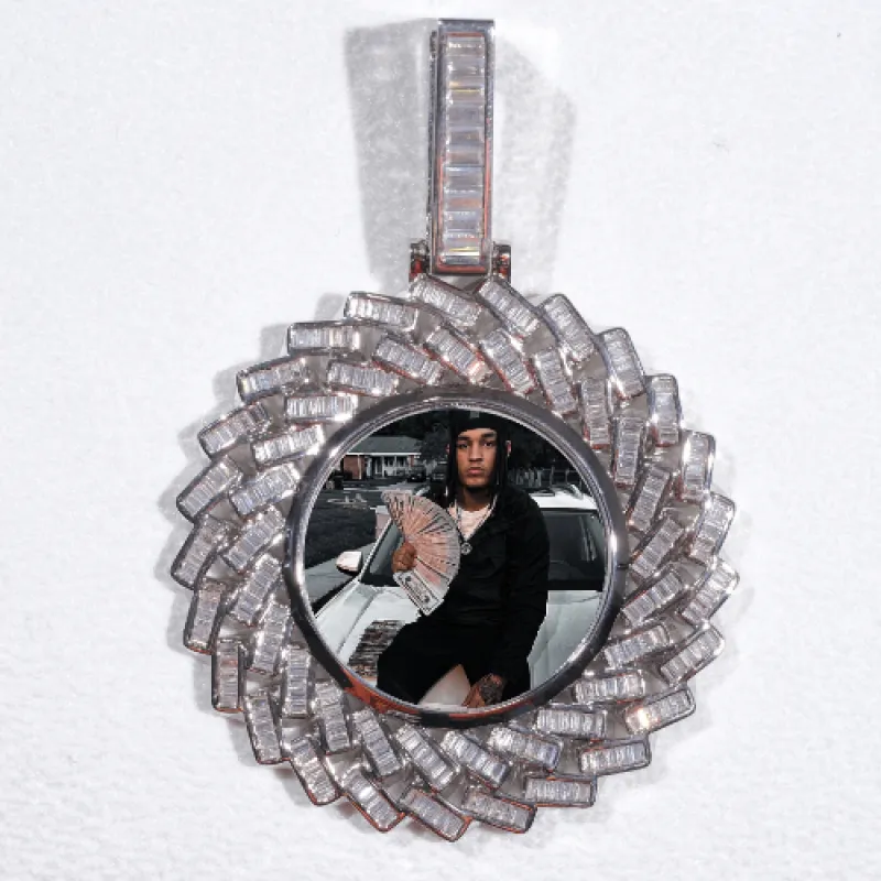 Large 3D Baguette Custom Picture Pendant sold by The GUU Shop