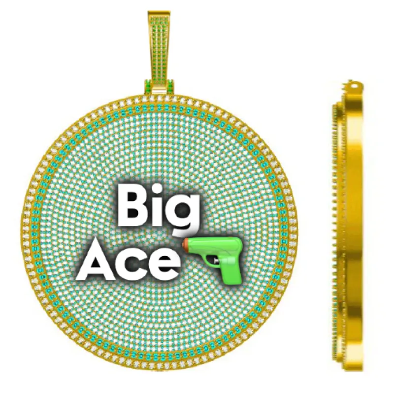 CUSTOM LETTER NECKLACE 3D BIG DISC sold by The GUU Shop