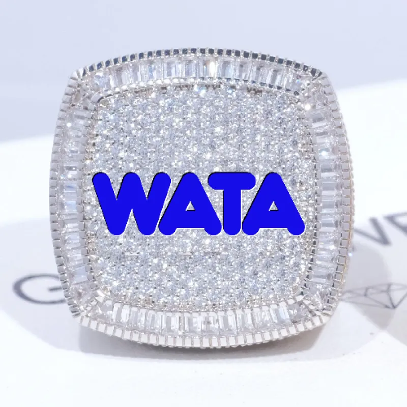 CUSTOM LETTER 3D ICED RING sold by The GUU Shop