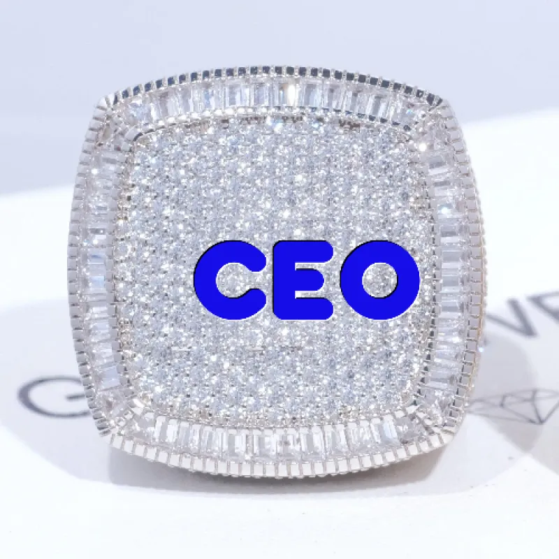 CUSTOM LETTER 3D ICED RING sold by The GUU Shop