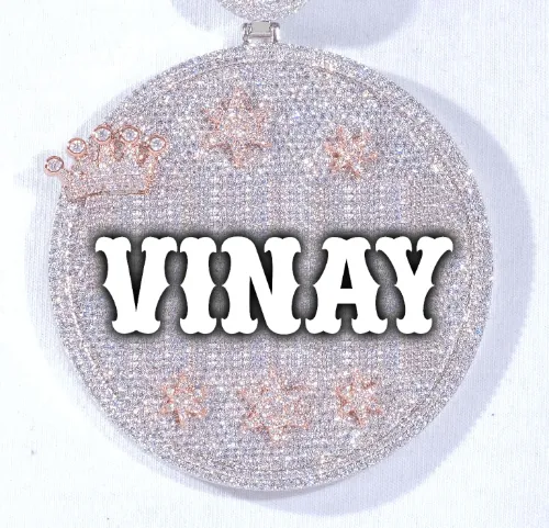 CUSTOM LETTER NECKLACE 3D BIG CROWN DISC sold by The GUU Shop