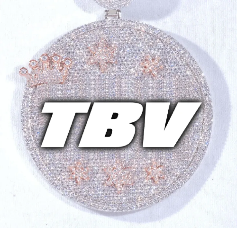 CUSTOM LETTER NECKLACE 3D BIG CROWN DISC sold by The GUU Shop