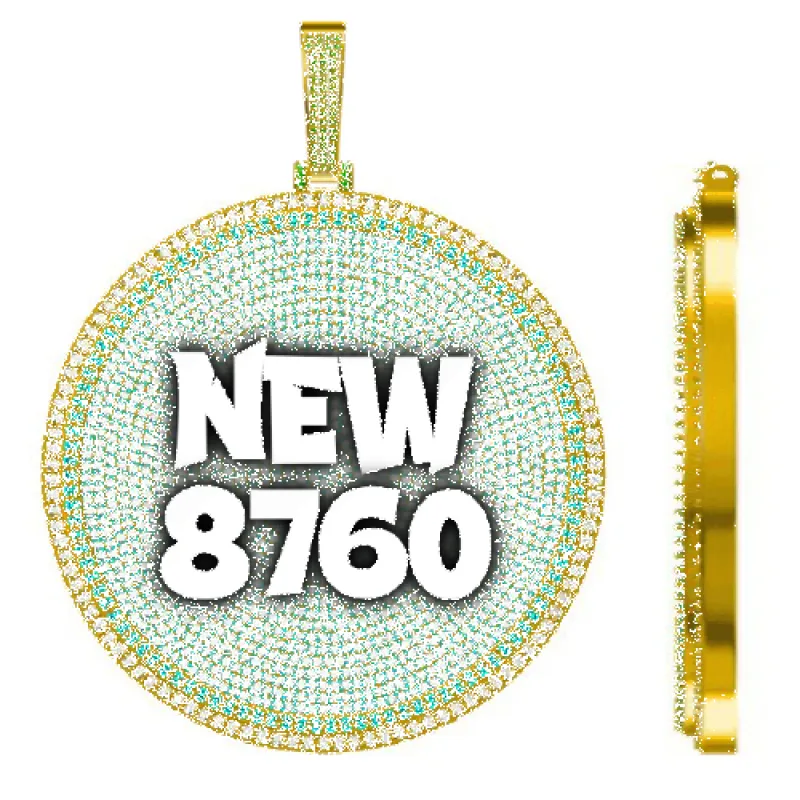 CUSTOM LETTER NECKLACE 3D BIG DISC sold by The GUU Shop