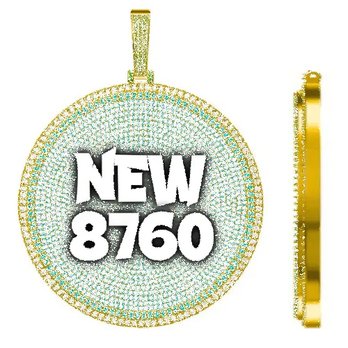 CUSTOM LETTER NECKLACE 3D BIG DISC sold by The GUU Shop