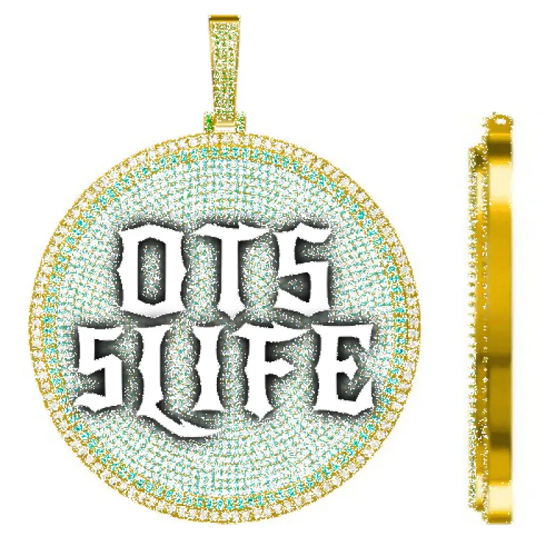 CUSTOM LETTER NECKLACE 3D BIG DISC sold by The GUU Shop