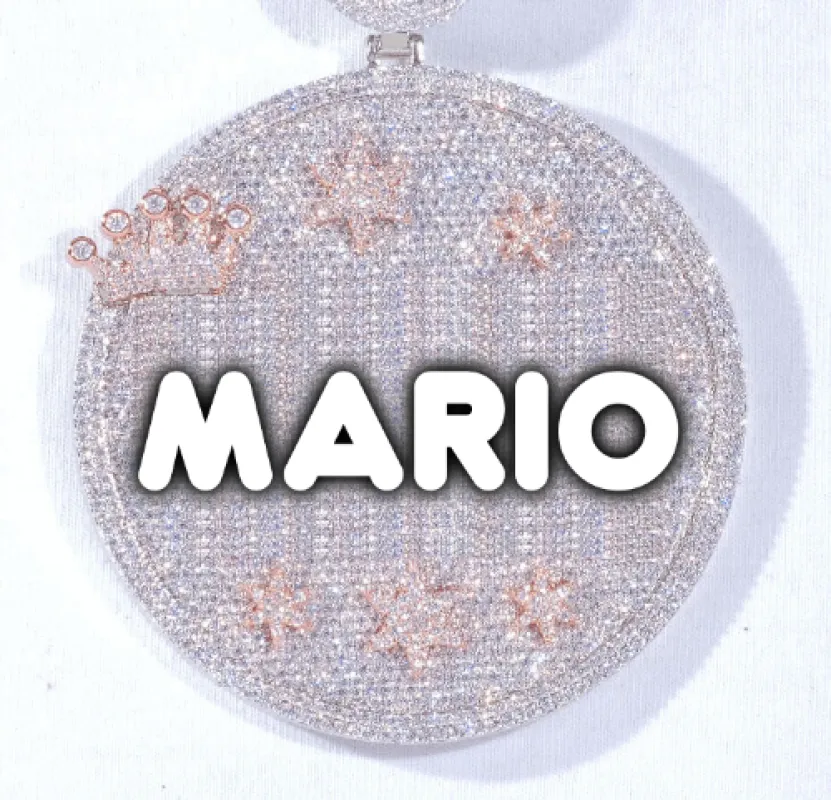 CUSTOM LETTER NECKLACE 3D BIG CROWN DISC made by The GUU Shop