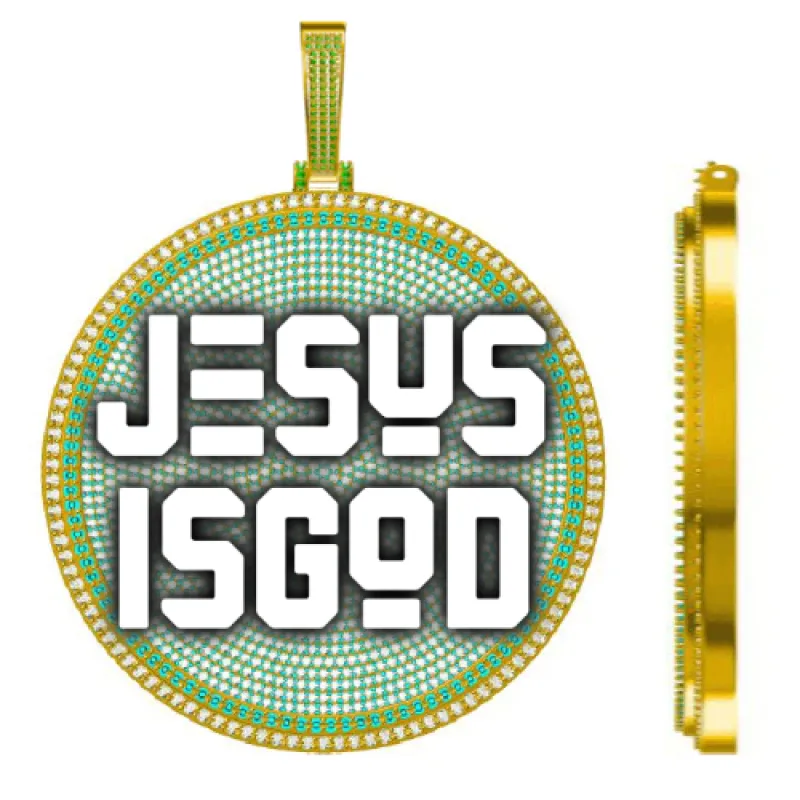 CUSTOM LETTER NECKLACE 3D BIG DISC sold by The GUU Shop