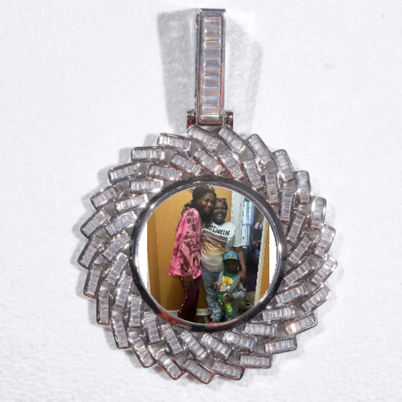 Large 3D Baguette Custom Picture Pendant sold by The GUU Shop