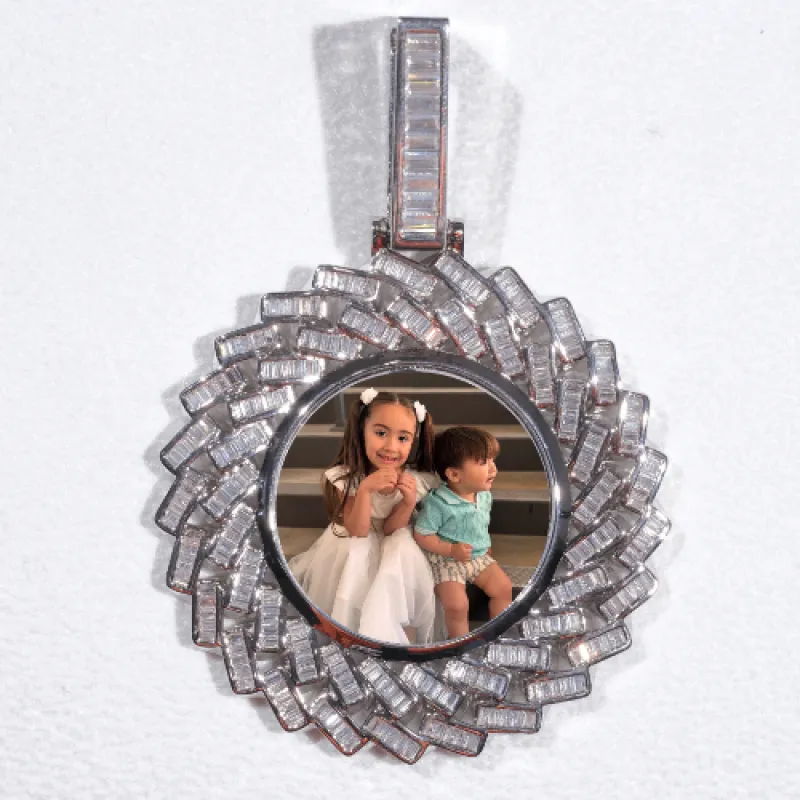 Large 3D Baguette Custom Picture Pendant sold by The GUU Shop