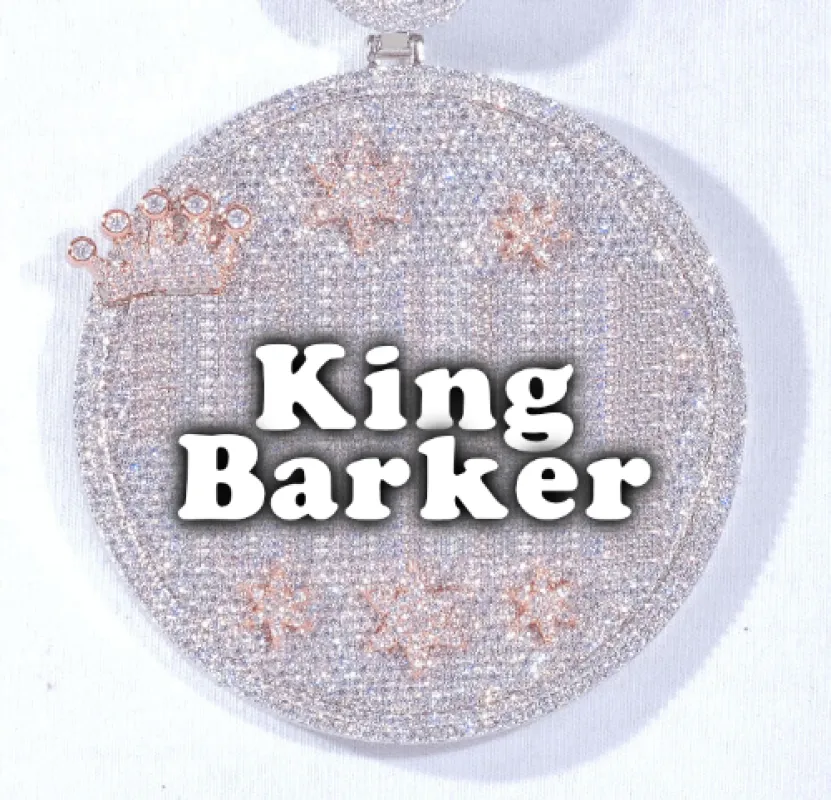 CUSTOM LETTER NECKLACE 3D BIG CROWN DISC sold by The GUU Shop