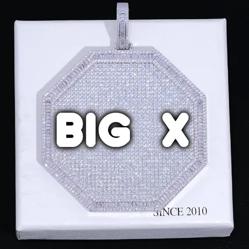 CUSTOM LETTER NECKLACE 3D BIG OCTAGON sold by The GUU Shop
