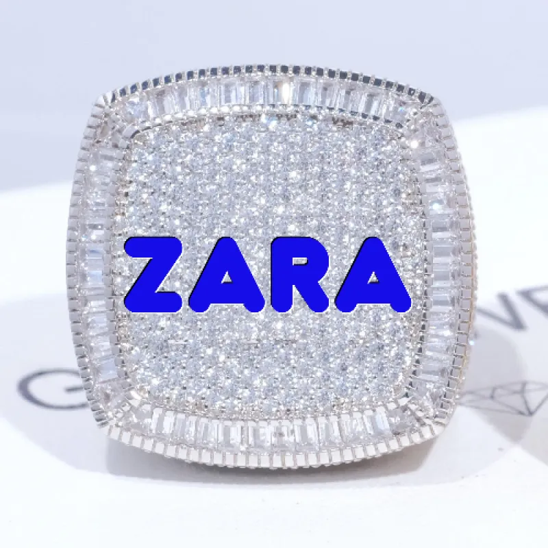 CUSTOM LETTER 3D ICED RING sold by The GUU Shop