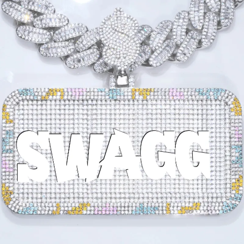 CUSTOM LETTER NECKLACE 3D COLORFUL SQUARE sold by The GUU Shop