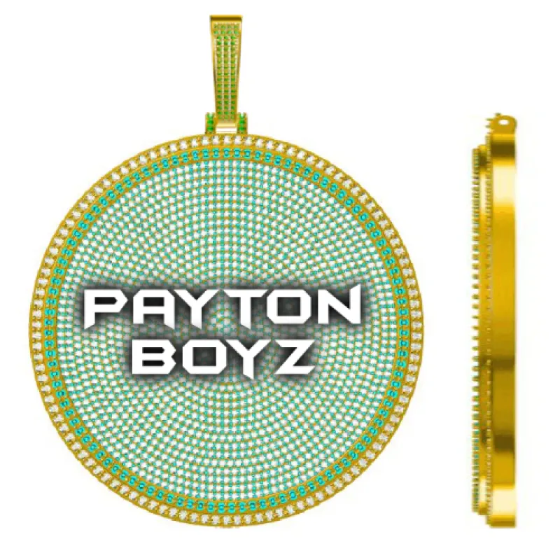 CUSTOM LETTER NECKLACE 3D BIG DISC sold by The GUU Shop