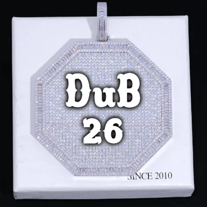 CUSTOM LETTER NECKLACE 3D BIG OCTAGON sold by The GUU Shop