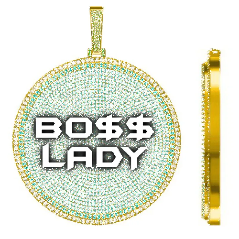 CUSTOM LETTER NECKLACE 3D BIG DISC sold by The GUU Shop