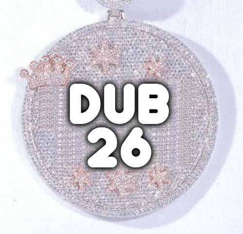 CUSTOM LETTER NECKLACE 3D BIG CROWN DISC sold by The GUU Shop