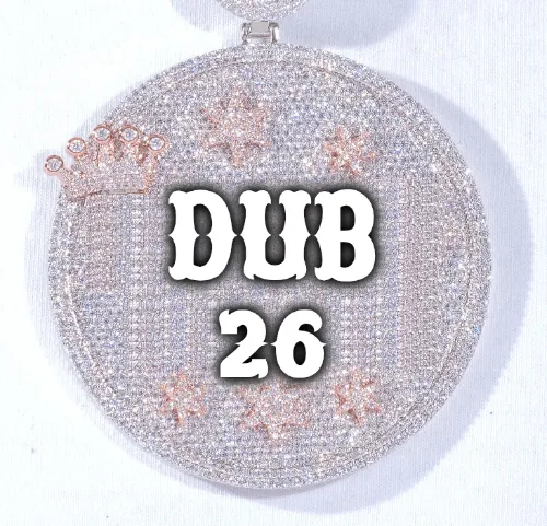 CUSTOM LETTER NECKLACE 3D BIG CROWN DISC sold by The GUU Shop