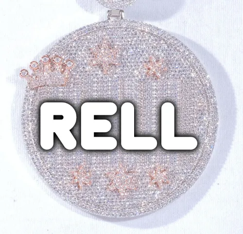 CUSTOM LETTER NECKLACE 3D BIG CROWN DISC sold by The GUU Shop