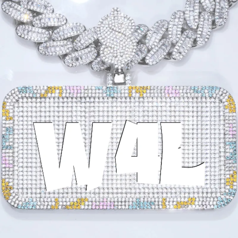 CUSTOM LETTER NECKLACE 3D COLORFUL SQUARE sold by The GUU Shop