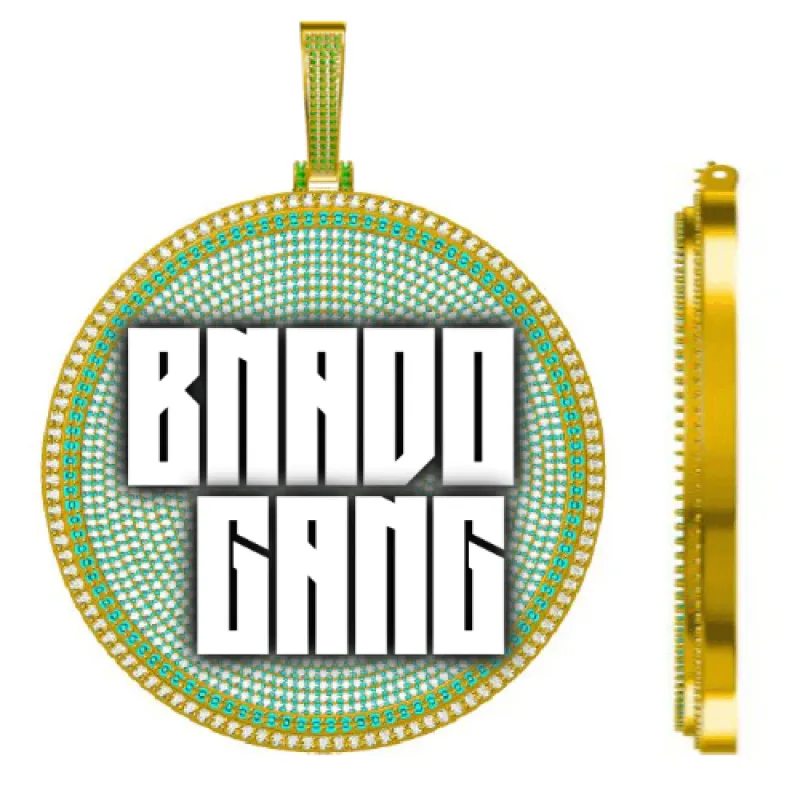 CUSTOM LETTER NECKLACE 3D BIG DISC sold by The GUU Shop