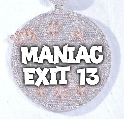 CUSTOM LETTER NECKLACE 3D BIG CROWN DISC sold by The GUU Shop