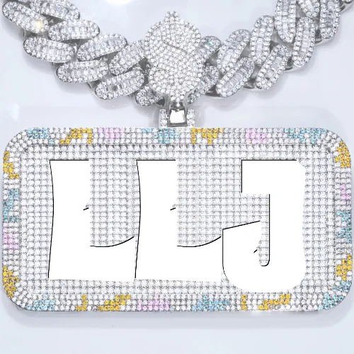 CUSTOM LETTER NECKLACE 3D COLORFUL SQUARE sold by The GUU Shop