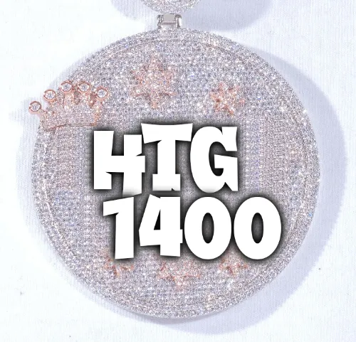 CUSTOM LETTER NECKLACE 3D BIG CROWN DISC sold by The GUU Shop