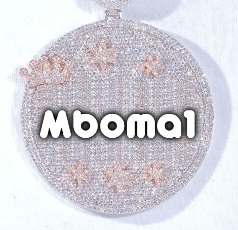 CUSTOM LETTER NECKLACE 3D BIG CROWN DISC sold by The GUU Shop