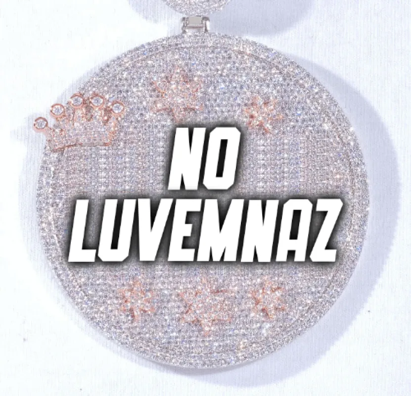 CUSTOM LETTER NECKLACE 3D BIG CROWN DISC sold by The GUU Shop