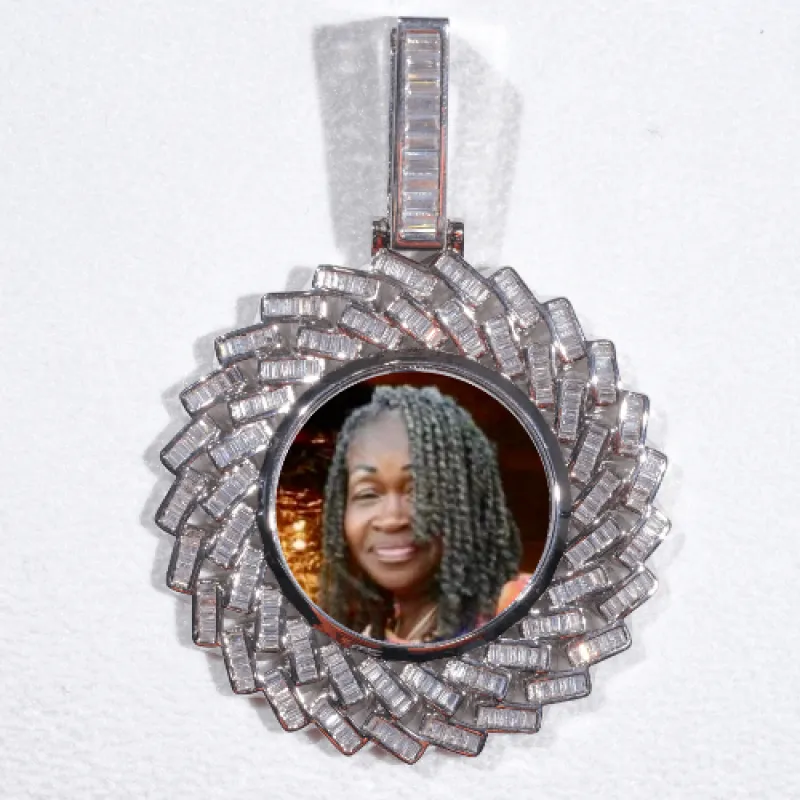 Large 3D Baguette Custom Picture Pendant sold by The GUU Shop
