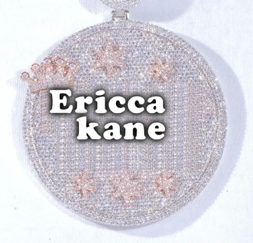 CUSTOM LETTER NECKLACE 3D BIG CROWN DISC sold by The GUU Shop