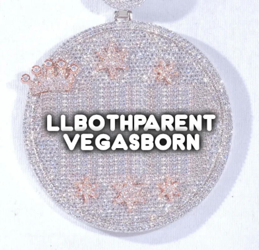 CUSTOM LETTER NECKLACE 3D BIG CROWN DISC sold by The GUU Shop