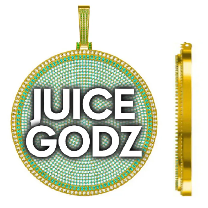 CUSTOM LETTER NECKLACE 3D BIG DISC sold by The GUU Shop