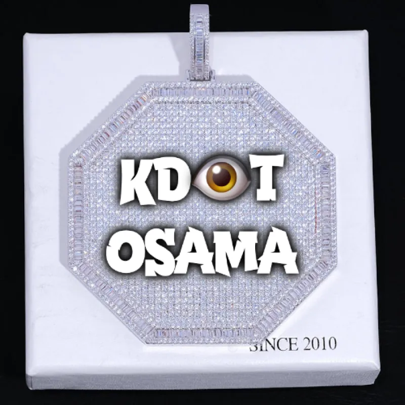 CUSTOM LETTER NECKLACE 3D BIG OCTAGON sold by The GUU Shop