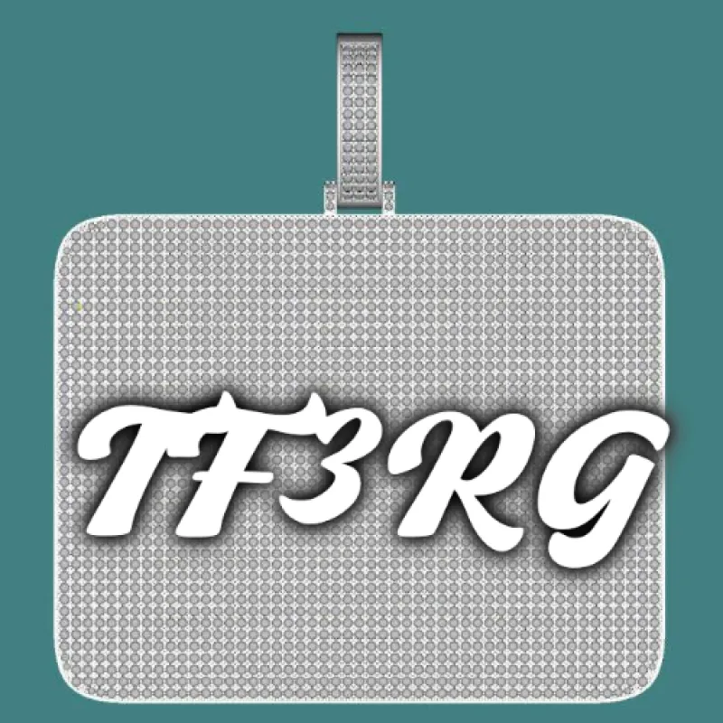 CUSTOM LETTER NECKLACE 3D BIG SQUARE sold by The GUU Shop