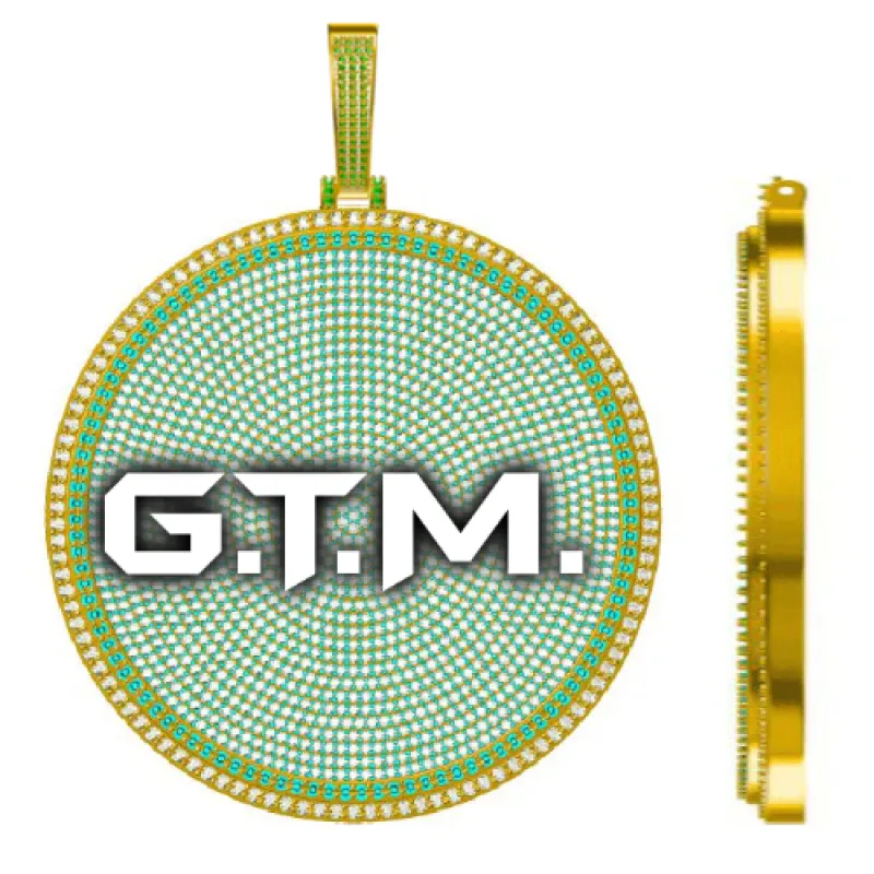 CUSTOM LETTER NECKLACE 3D BIG DISC sold by The GUU Shop