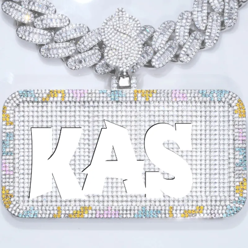 CUSTOM LETTER NECKLACE 3D COLORFUL SQUARE sold by The GUU Shop