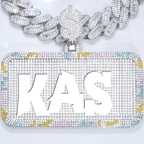 CUSTOM LETTER NECKLACE 3D COLORFUL SQUARE sold by The GUU Shop