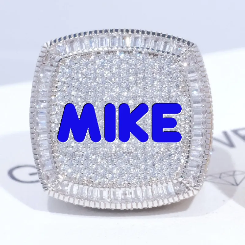 CUSTOM LETTER 3D ICED RING sold by The GUU Shop