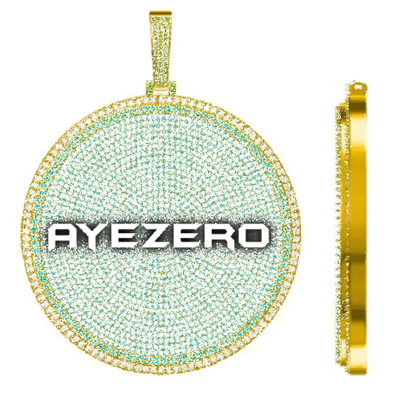 CUSTOM LETTER NECKLACE 3D BIG DISC sold by The GUU Shop