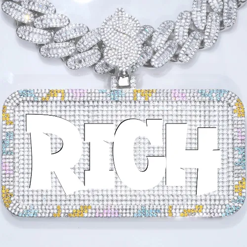 CUSTOM LETTER NECKLACE 3D COLORFUL SQUARE sold by The GUU Shop