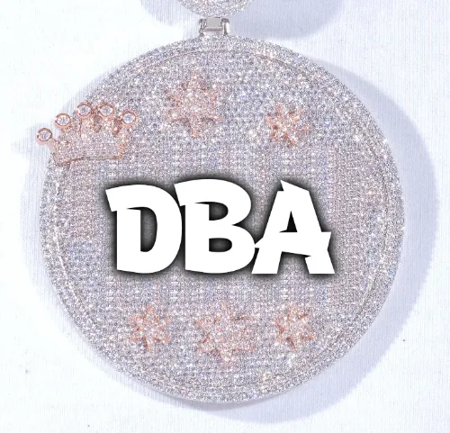 CUSTOM LETTER NECKLACE 3D BIG CROWN DISC sold by The GUU Shop